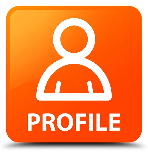 Profile (member icon) orange square button — Stock Photo, Image