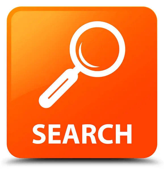 Search orange square button — Stock Photo, Image