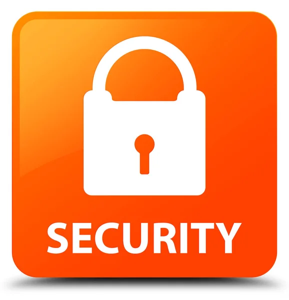 Security (padlock icon) orange square button — Stock Photo, Image