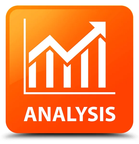 Analys (statistik ikon) orange fyrkantig knapp — Stockfoto