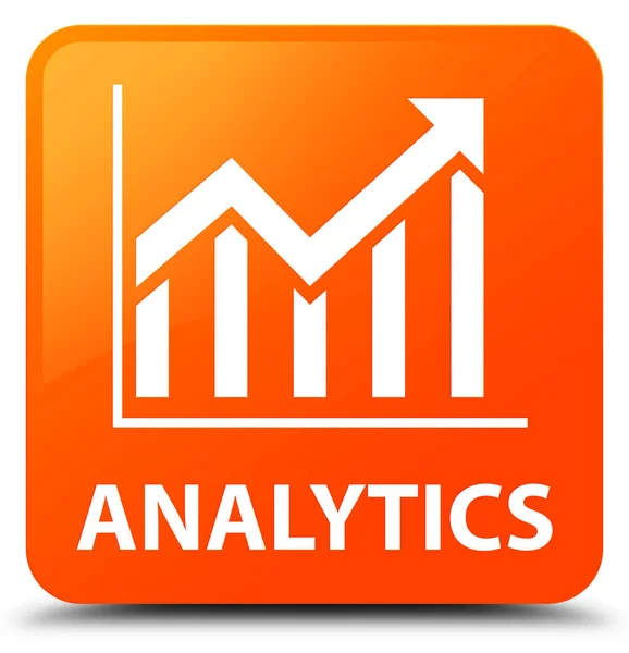 Tasto quadrato arancione Analytics (icona statistica) — Foto Stock