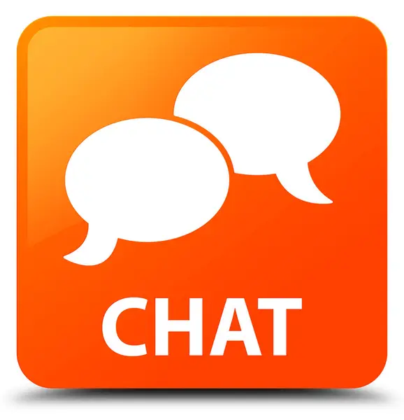 Chat orange square button — Stock Photo, Image