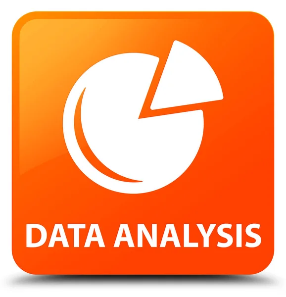 Análisis de datos (icono del gráfico) botón cuadrado naranja —  Fotos de Stock