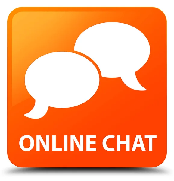 Online chat orange fyrkantig knapp — Stockfoto