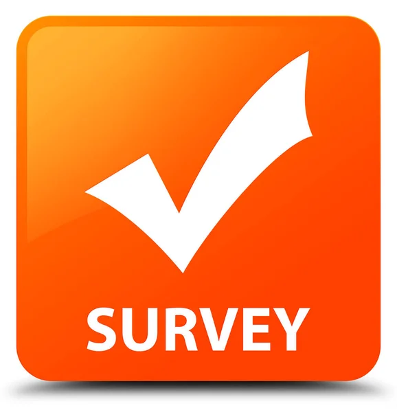 Survey (validate icon) orange square button — Stock Photo, Image