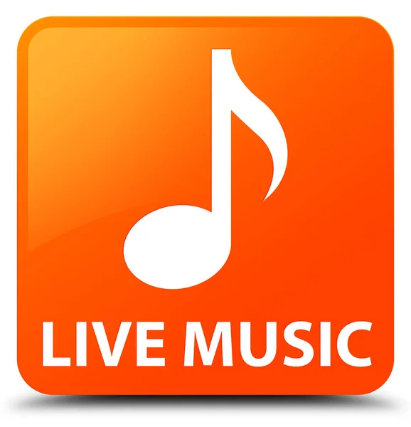 Música en vivo botón cuadrado naranja — Foto de Stock