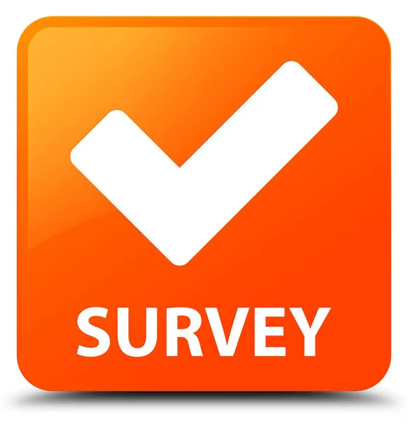 Survey (validate icon) orange square button — Stock Photo, Image