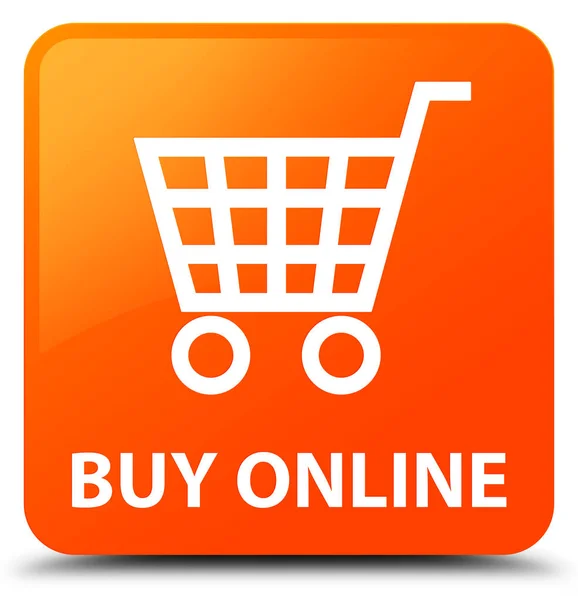 Kup online pomarańczowy przycisk kwadratowy — Zdjęcie stockowe