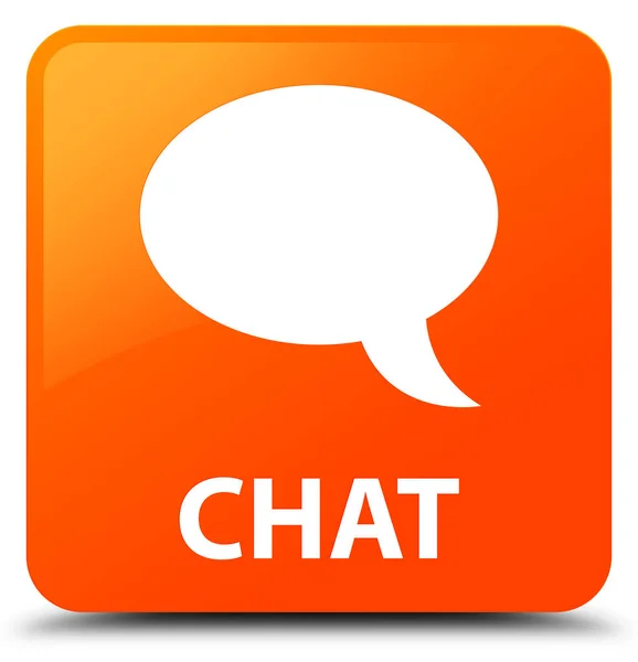 Chat oranje vierkante knop — Stockfoto