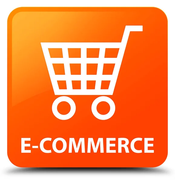 E-kereskedelem narancssárga négyzet gomb — Stock Fotó