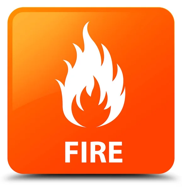 Fire orange square button — Stock Photo, Image