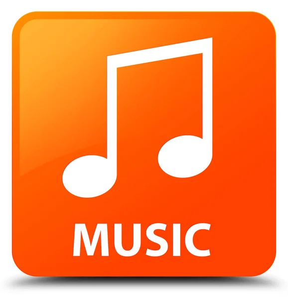 Müzik (tune simgesi) turuncu kare düğme — Stok fotoğraf