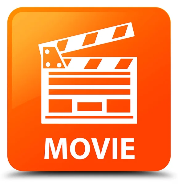 Film (Kino-Clip-Symbol) orange quadratische Taste — Stockfoto