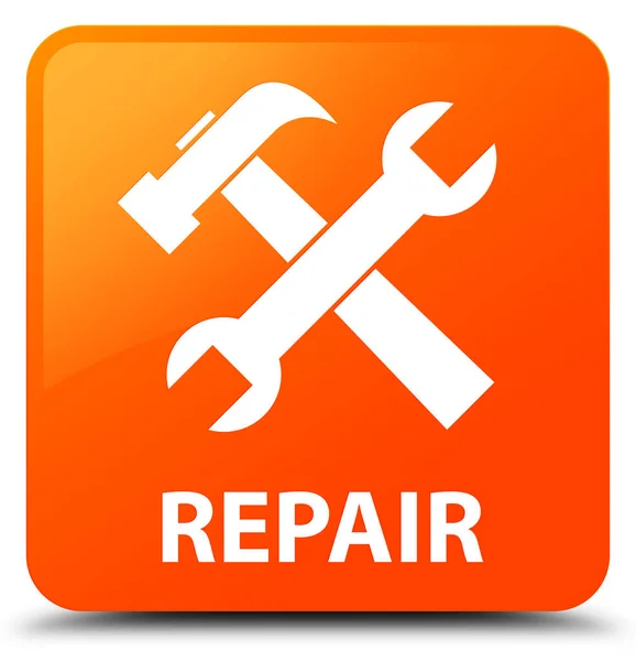 Reparation (Verktyg ikonen) orange fyrkantig knapp — Stockfoto