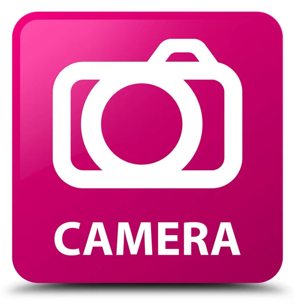 カメラは、ピンクの正方形ボタン — ストック写真