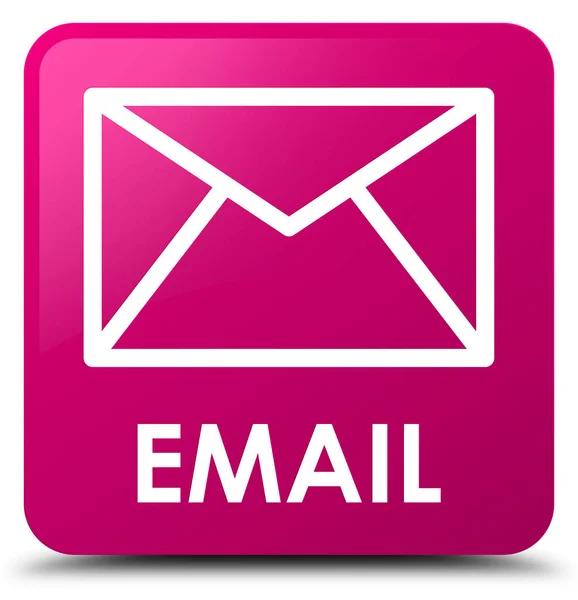 Email pink square button — Stock Photo, Image