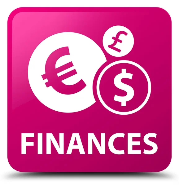 Finanze (segno euro) pulsante quadrato rosa — Foto Stock