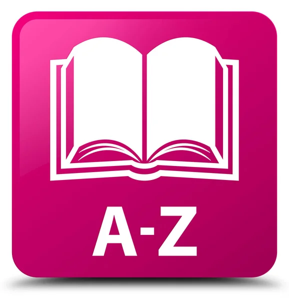 A-Z (icono del libro) botón cuadrado rosa — Foto de Stock