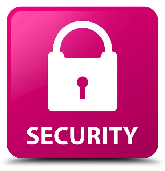 Security (padlock icon) pink square button — Stock Photo, Image