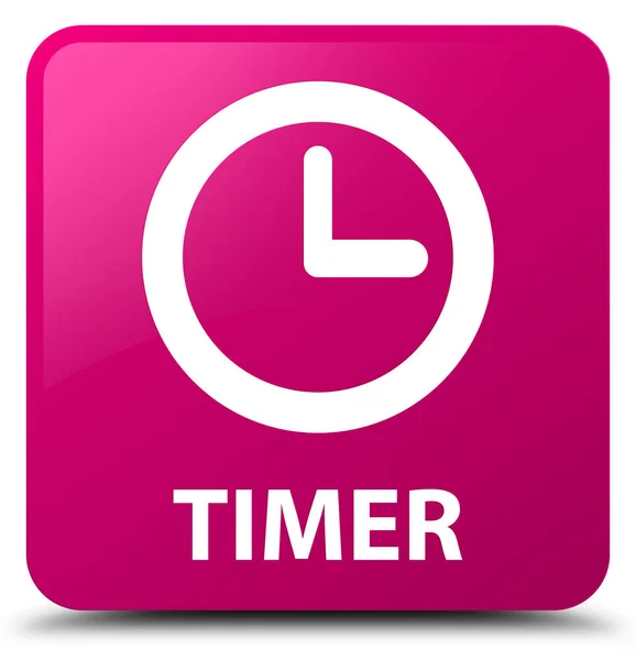 Χρονόμετρο ροζ τετράγωνο κουμπί — Φωτογραφία Αρχείου