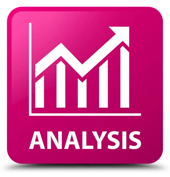 Analýza (statistika ikonu) růžové čtvercové tlačítko — Stock fotografie