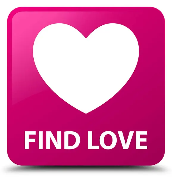 Encontrar o amor botão quadrado rosa — Fotografia de Stock