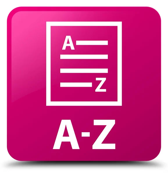 A-Z (icono de la página de lista) botón cuadrado rosa — Foto de Stock