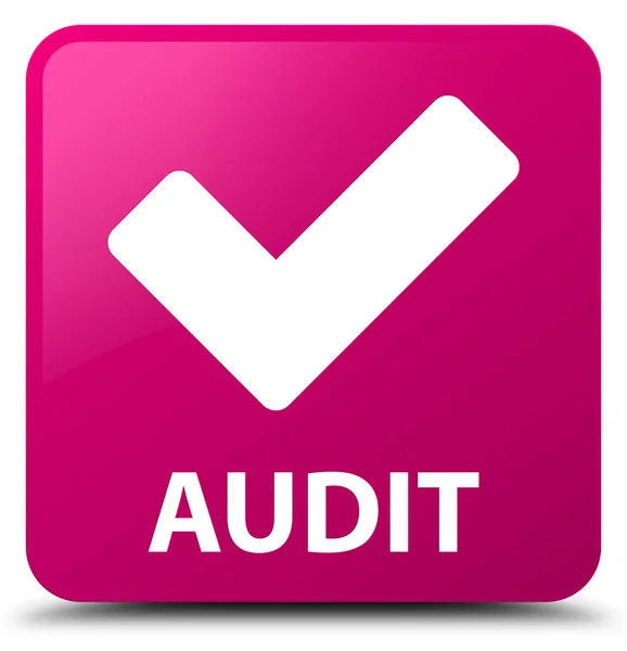 Revision (validera ikonen) rosa fyrkantig knapp — Stockfoto