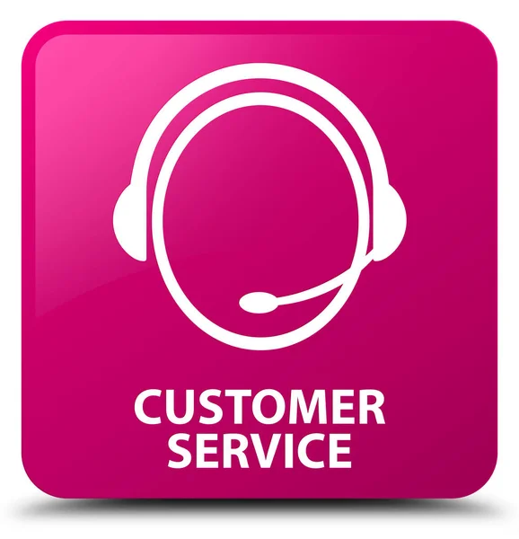 Кнопка обслуживания клиентов (значок обслуживания клиентов) розового квадрата — стоковое фото