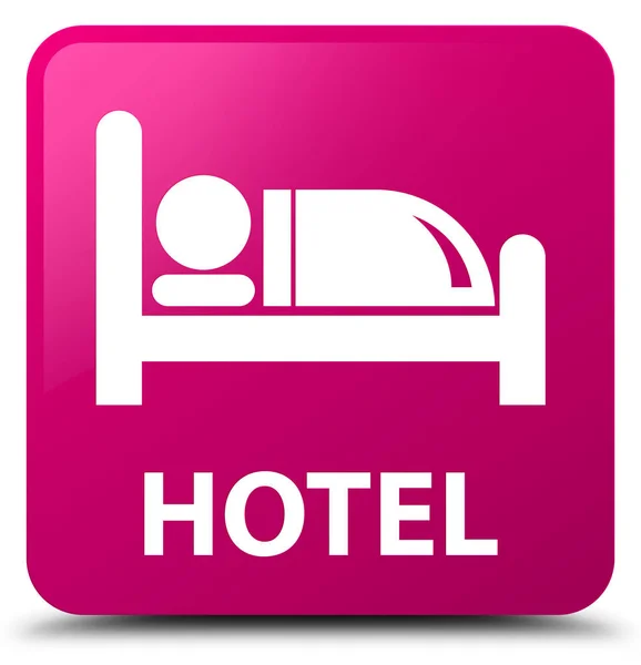 Hotel rosa quadratischer Knopf — Stockfoto