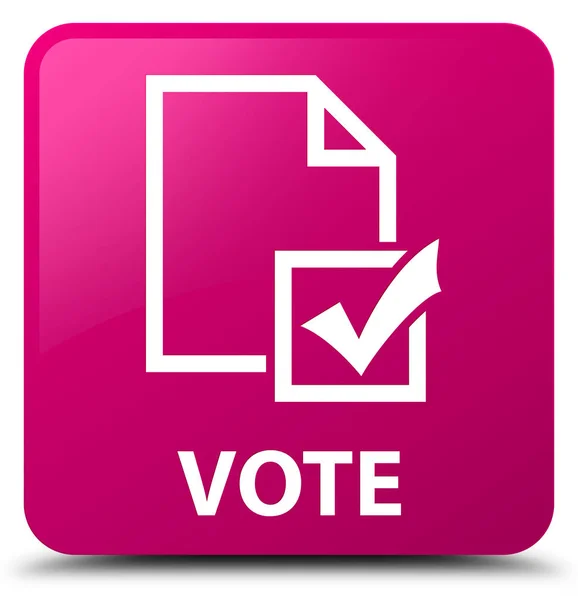 Голосування (піктограма огляду) рожева кнопка квадрата — стокове фото