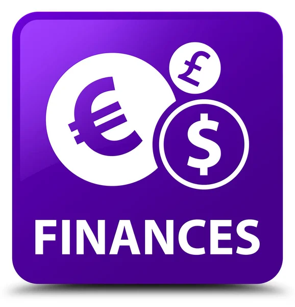 Finances (signe euro) bouton carré violet — Photo