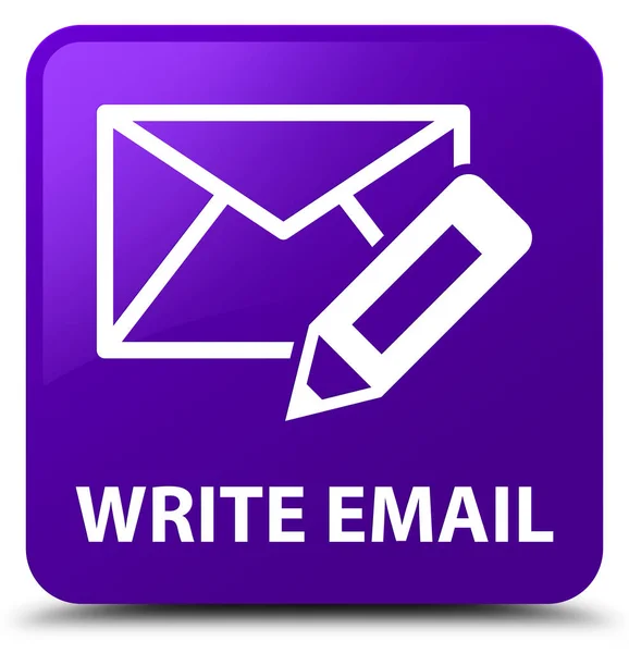 Write email purple square button — Stock Photo, Image