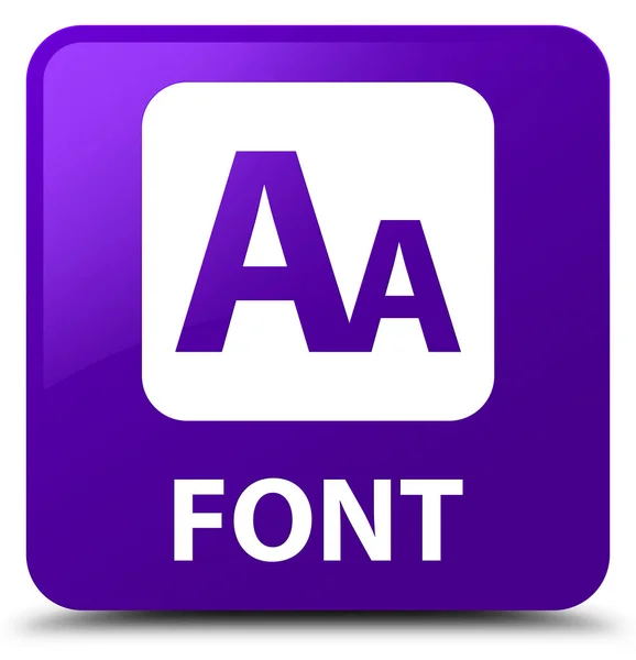 Font purple square button — Stock Photo, Image