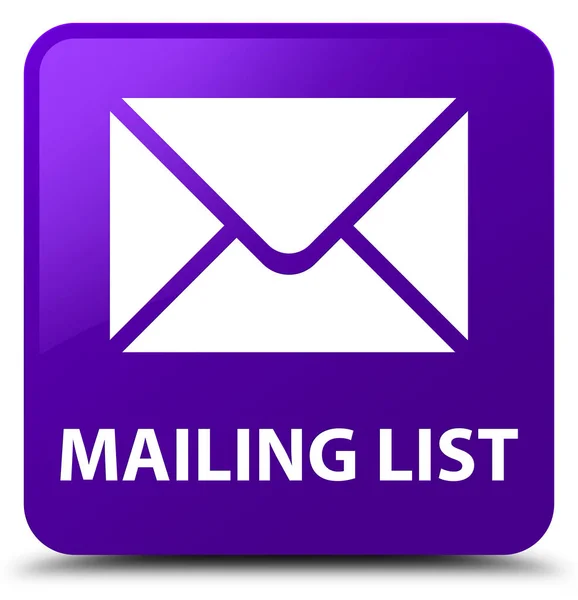 Lista de correo púrpura botón cuadrado — Foto de Stock