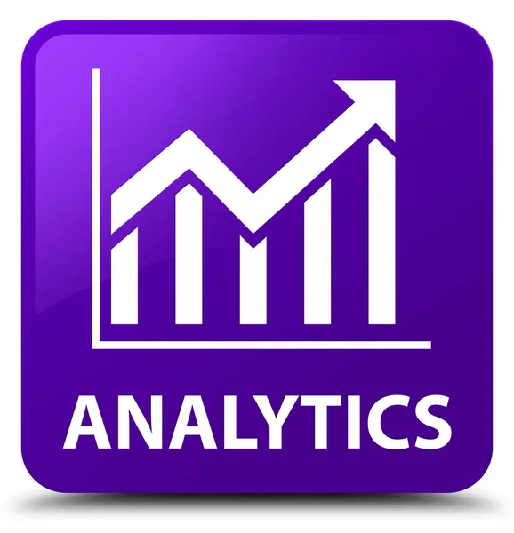 Analytics (statistieken pictogram) paarse vierkante knop — Stockfoto