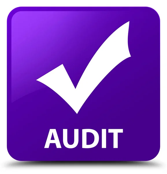 Audit (Symbol validieren) lila quadratische Taste — Stockfoto