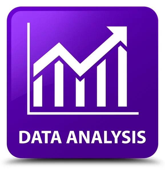 Análisis de datos (icono de estadísticas) botón cuadrado púrpura —  Fotos de Stock