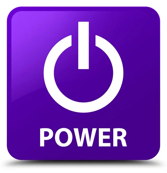 Bouton carré violet Power — Photo