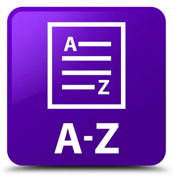 A-Z (icono de la página de lista) botón cuadrado púrpura — Foto de Stock