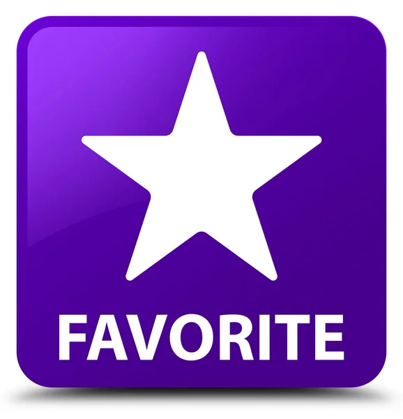 Favori (icône étoile) bouton carré violet — Photo