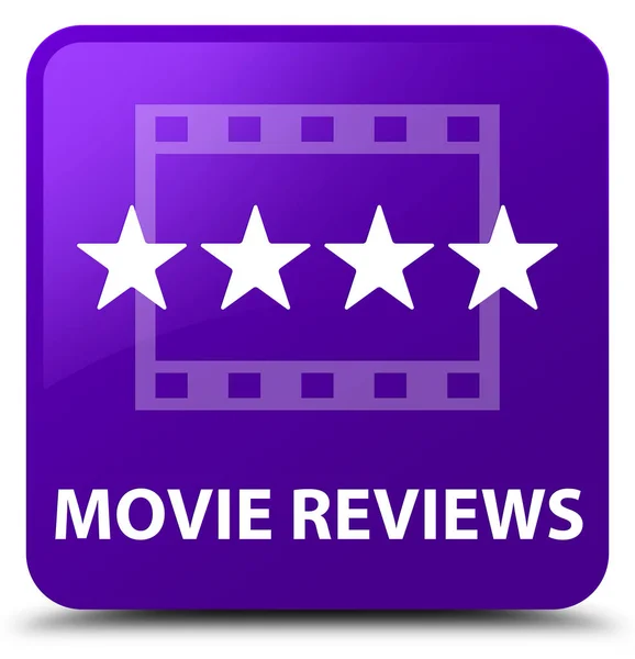 Reseñas de cine púrpura botón cuadrado —  Fotos de Stock