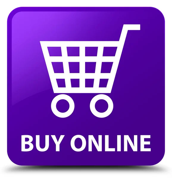 Kup online przycisk kwadrat fioletowy — Zdjęcie stockowe
