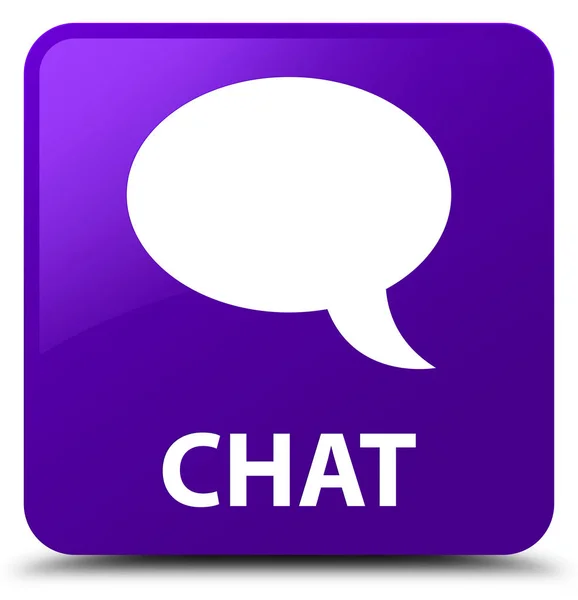 Chat roxo botão quadrado — Fotografia de Stock