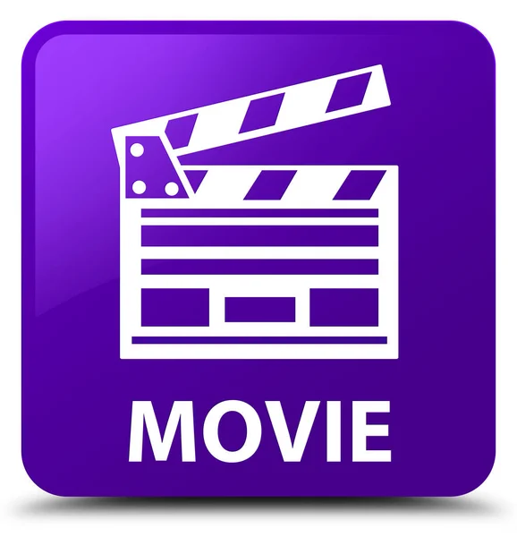 Film (cinema clip pictogram) paarse vierkante knop — Stockfoto