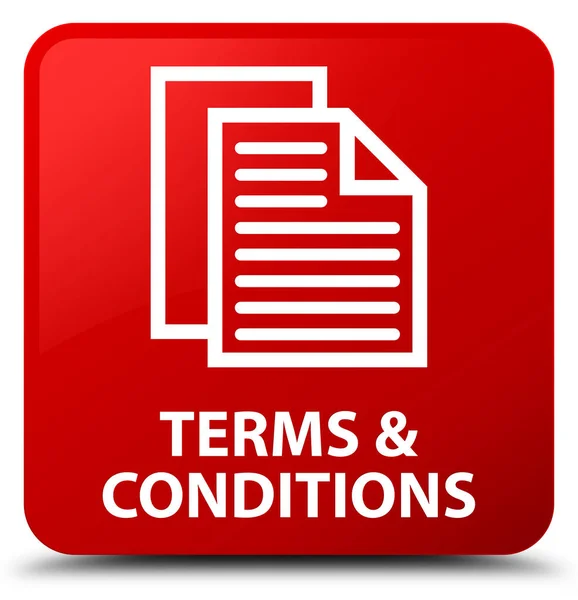 Termes et conditions (icône de pages) bouton carré rouge — Photo