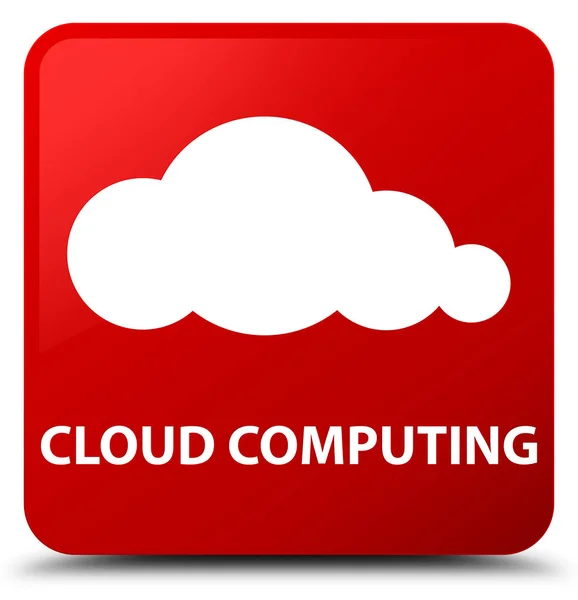 Cloud computing pulsante quadrato rosso — Foto Stock