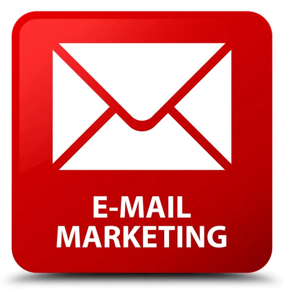 E-mail marketing pulsante quadrato rosso — Foto Stock