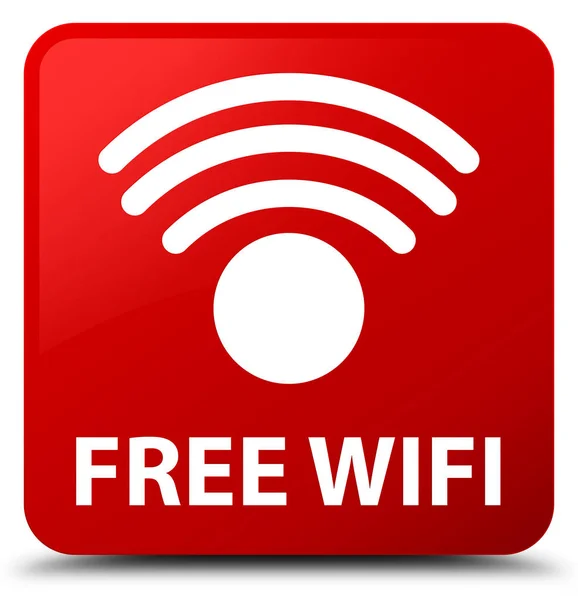 Gratis wifi Rode plein knop — Stockfoto