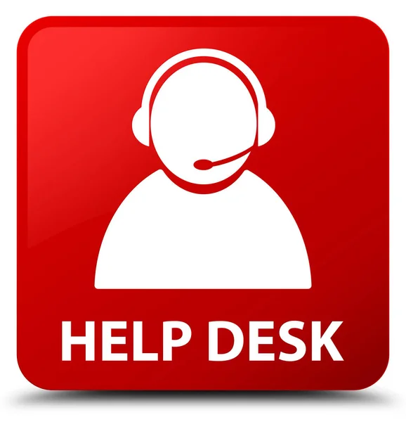 Knop helpdesk (pictogram van de zorg van de klant) Rode plein — Stockfoto